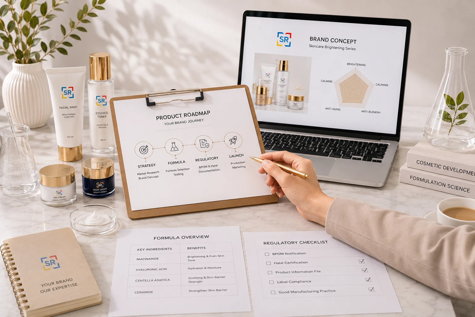 Roadmap konsultasi pengembangan produk kosmetik SR Cosme