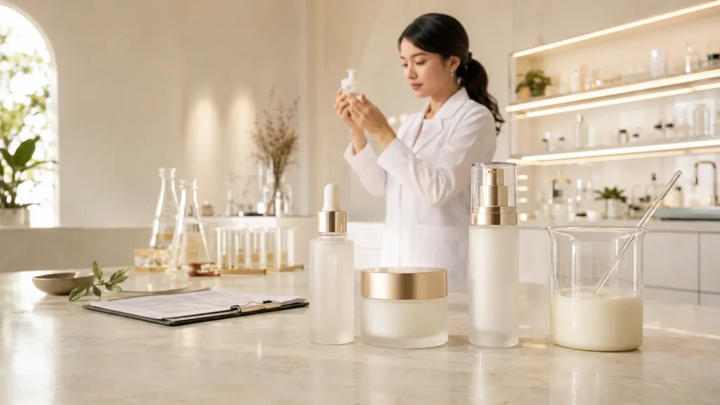 Proses formulasi dan pengembangan produk skincare bersama perusahaan maklon kosmetik