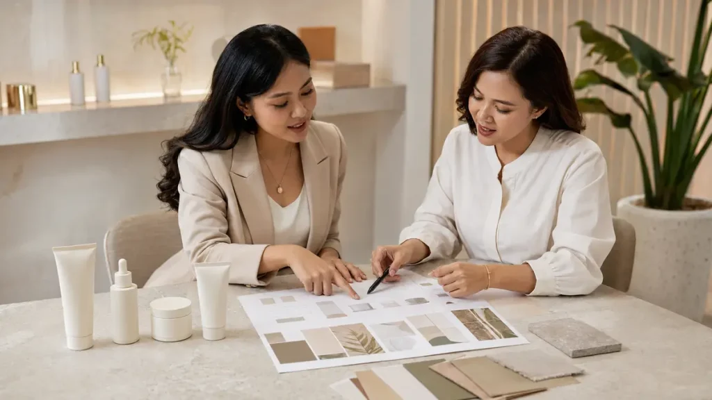 Penyusunan brief produk pertama brand skincare bersama tim maklon